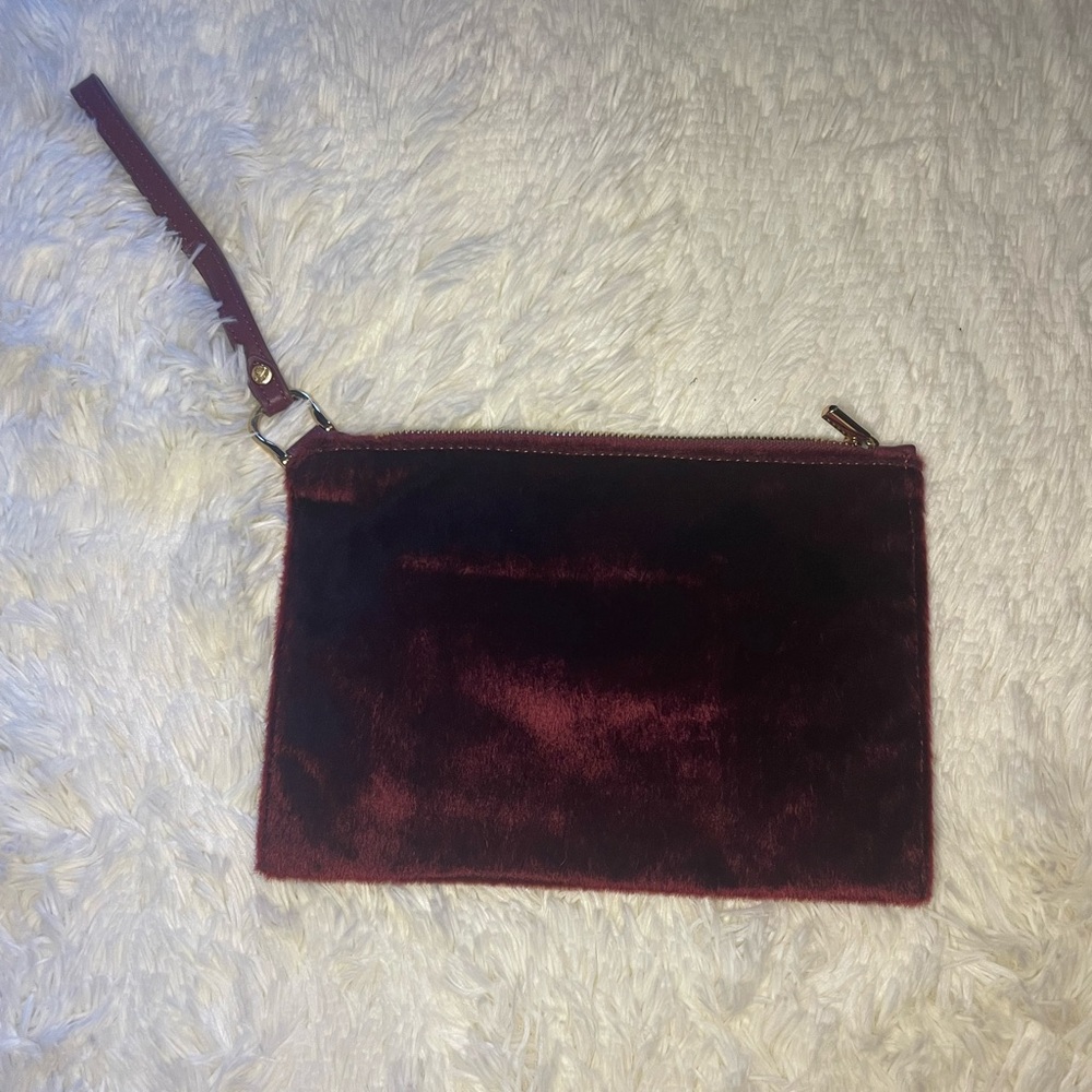 Burgundy/wine color wristlet fux cowhide
